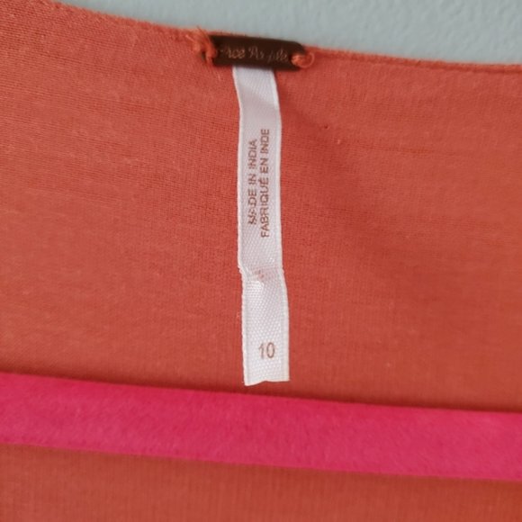 New Free People Jasmine embroidered faux wrap surplice trumpet sleeve mini dress - Picture 15 of 16